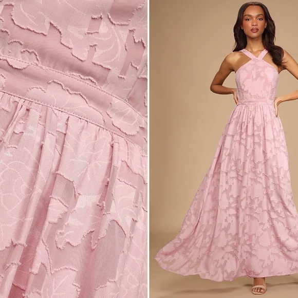 LULU's Prom Wedding Bridesmaid Floral Boho Flowy Sexy Maxi Dress - Picture 3 of 4